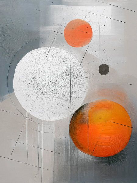 Modernes heiteres Japandi-Gemälde, Oase der Stille. von Studio Pieternel