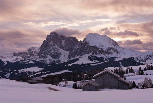 Zonsopgang op de Seisser Alm