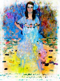 Inspired by Gustav Klimt Pop Art Blue Yellow by FRESH Fine Art