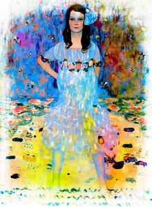 Inspiriert von Gustav Klimt Pop Art Blau Gelb