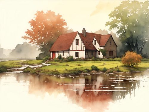 Droomlandschap aan het meer