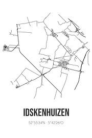 Idskenhuizen (Fryslan) | Map | Black and white by Prints of Place