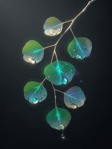 Wanddecoratie met smaragdgroene eucalyptus | Luxe botanische print | Futuristische, moderne natuurdecoratie