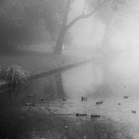 Purmerend in the mist by Jan van der Knaap