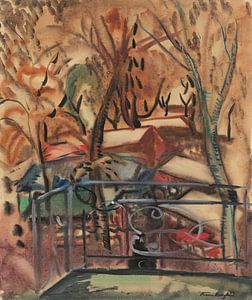 Frances Hodgkins - Market at Concarneau from a window of the Hotel des Voyageurs (1927)