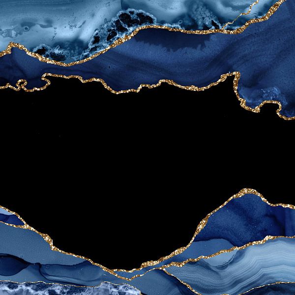 Marineblau &amp; Gold Achatstruktur 18 von Aloke Design