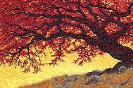 Baum in warmen Herbstfarben von Art & Soul Creations