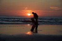 Samen bij zonsondergang
