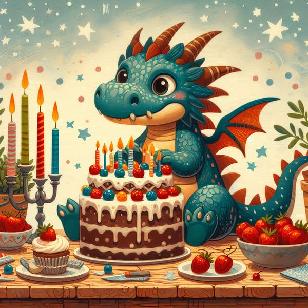 Happy Dragon&#039;s Verjaardagsfeest van Laly Laura
