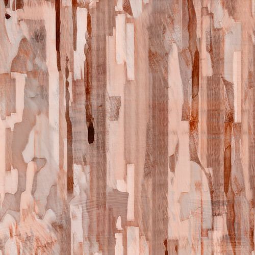 Japandi, Moderne natuurabstractie in warme bruine kleuren van FRESH Fine Art