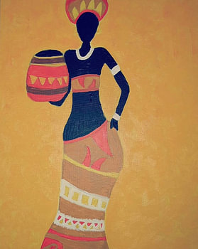 African Elegance: Traditional Water-Carrier with a Textured Surface