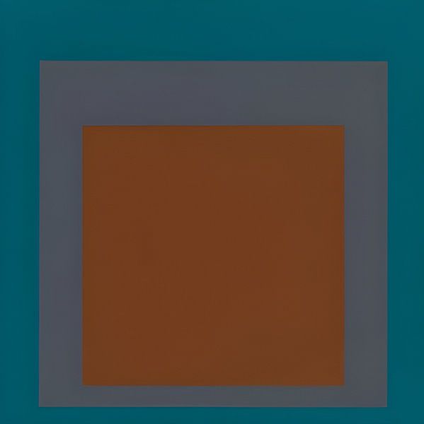 Josef Albers - Hommage an das Quadrat, blau, grau, braun . Hohe Auflösung von Vivanne
