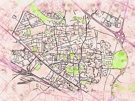 Map of Saint-Priest with the style 'Soothing Spring' by Maporia