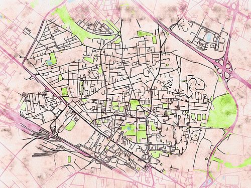 Kaart van Saint-Priest in de stijl 'Soothing Spring'