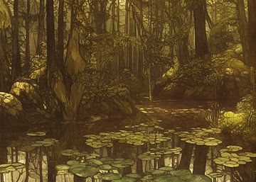 Pond in the forest by Nop Briex