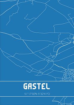 Blauwdruk | Landkaart | Gastel (Noord-Brabant) van Rezona