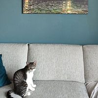 Kundenfoto: Romantisches Gemälde der Skyline von Deventer, von der anderen Seite der IJssel von Slimme Kunst.nl, auf leinwand