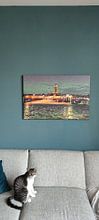 Klantfoto: Romantisch schilderij van de skyline van Deventer, vanaf de andere kant van de IJssel van Slimme Kunst.nl, op canvas