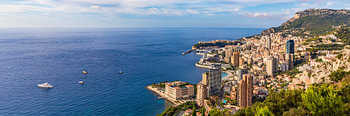 Photographie panoramique de la Principauté de Monaco sur la Côte d'Azur