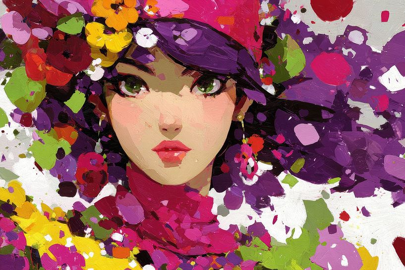 Frau mit Blumen von Egon Zitter