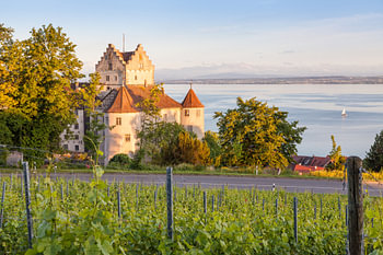 Meersburg castle in the evening