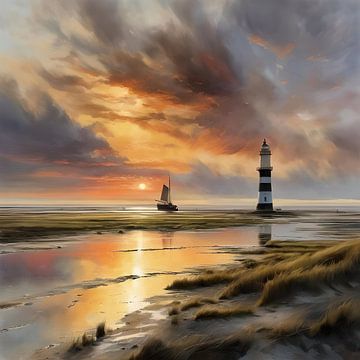 Zonsopkomst bij Ameland van Gert-Jan Siesling