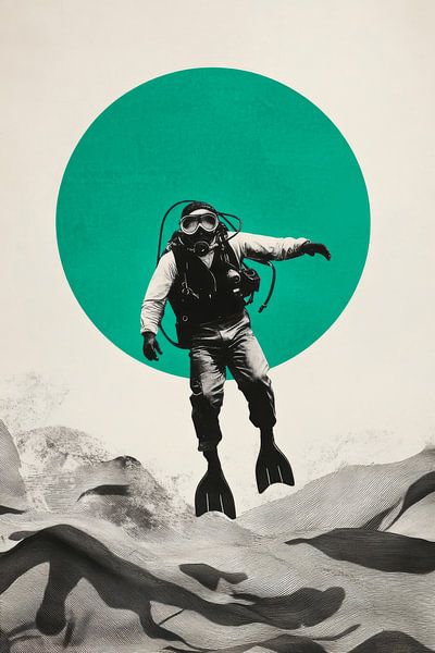 Taucher im Abenteuermeer von Poster Art Shop
