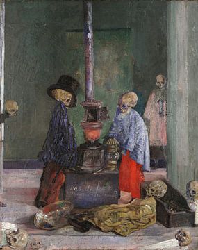 Skeletten die zichzelf opwarmen, James Ensor