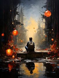 Banksy trifft Pollock-Kunst von PixelPrestige