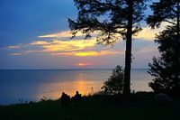 Evening mood at a lake in Sweden