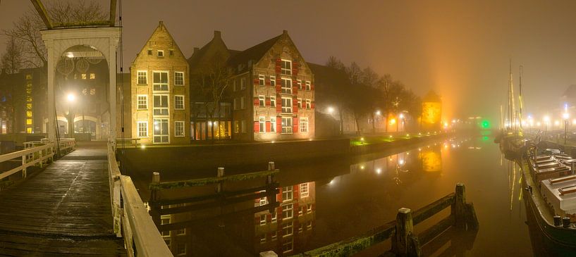 Zwolle Thorbeckegracht during a foggy winter evening by Sjoerd van der Wal Photography