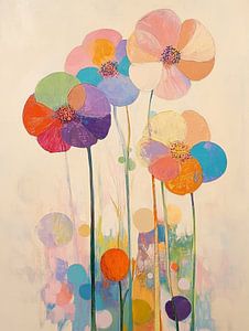 Blumenmalerei | Stilisierte Blumen Leinwand