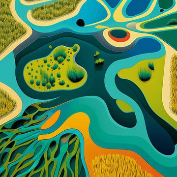 Topografie van een wetland van Vythryd Arts