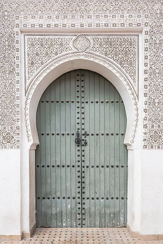 Groene deur in Marrakesh