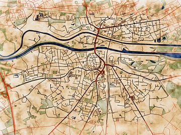 Map of Dorsten with the style 'Serene Summer' by Maporia