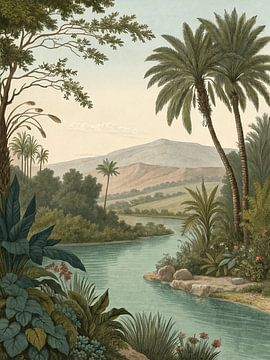 Paysage de rivière tropicale sur Artistic