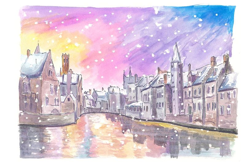 Bruges winter dreams and canal views at sunrise by Markus Bleichner