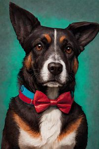 Chien avec nœud papillon