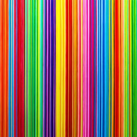 Kleurrijk schilderij | Verticale strepen met veel kleur van Anja Namink - Schilderijen