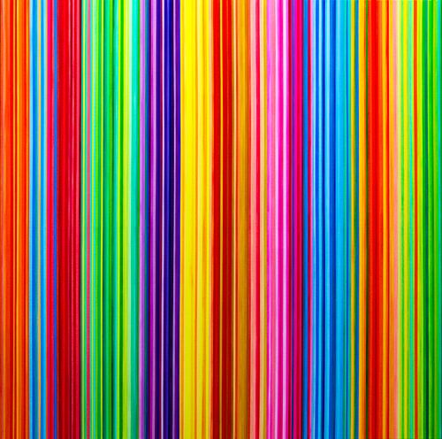 Kleurrijk schilderij | Verticale strepen met veel kleur