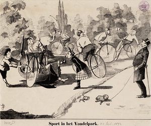 Amsterdam, Sport in het Vondelpark, Johan Braakensiek, 1892 van Atelier Liesjes