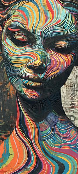 Lebendiges Porträt | Modernes Porträt von Wunderbare Kunst