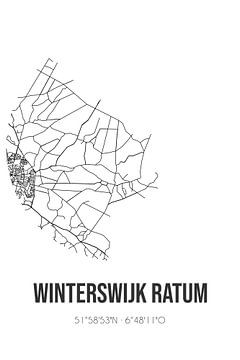 Winterswijk Ratum (Gelderland) | Karte | Schwarz und Weiß von Rezona