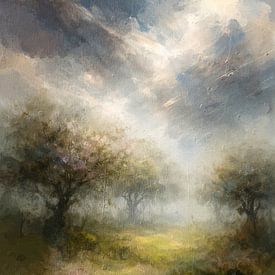 Un verger brumeux sur Geert Van Baelen