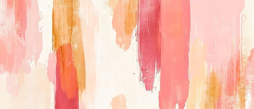 Colourful watercolour textures in pink and beige by Poster Art Shop