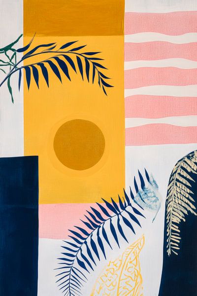 Tropical geometry with palm leaves by Poster Art Shop