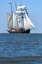 Dreimaster-Schoner Gulden Leeuw segelt auf dem Wattenmeer von Sjoerd van der Wal Fotografie Miniaturansicht