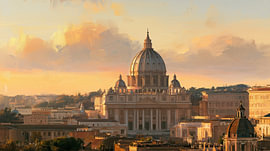 Sint-pietersbasiliek vaticaanstad abstract panorama van TheXclusive Art