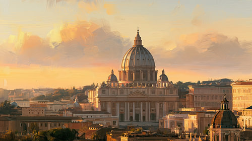 Sint-pietersbasiliek vaticaanstad abstract panorama