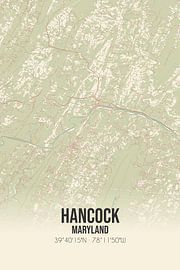 Alte Karte von Hancock (Maryland), USA. von Ortsdrucke